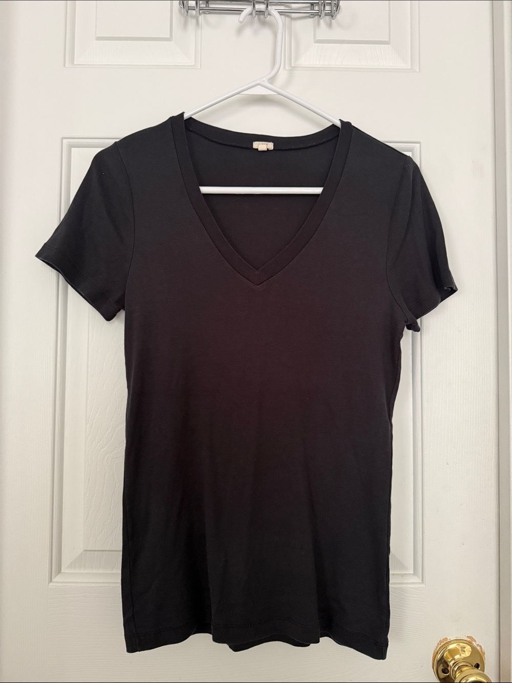 J.Crew Factory Women’s Black V-Neck Cotton Short Sleeve Tee Size M